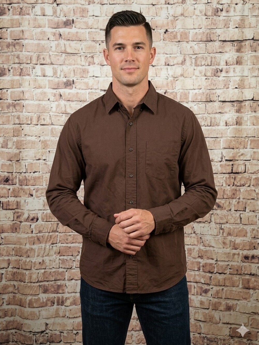 Browning Shirt Long Sleeve Button Down Brown Size Medium